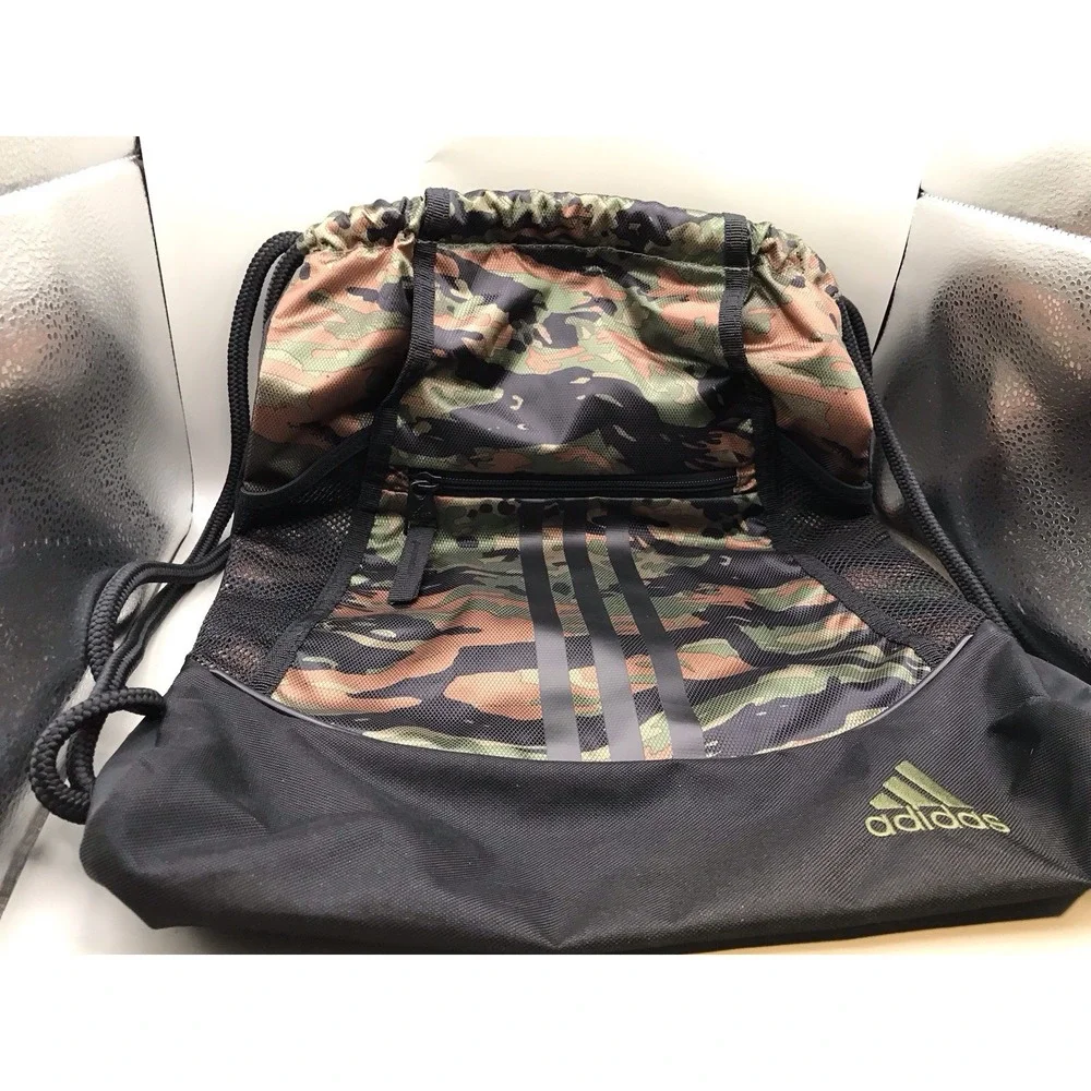 Adidas Alliance II Sackpack Camouflage‎ Front Black Back Backpack Bag